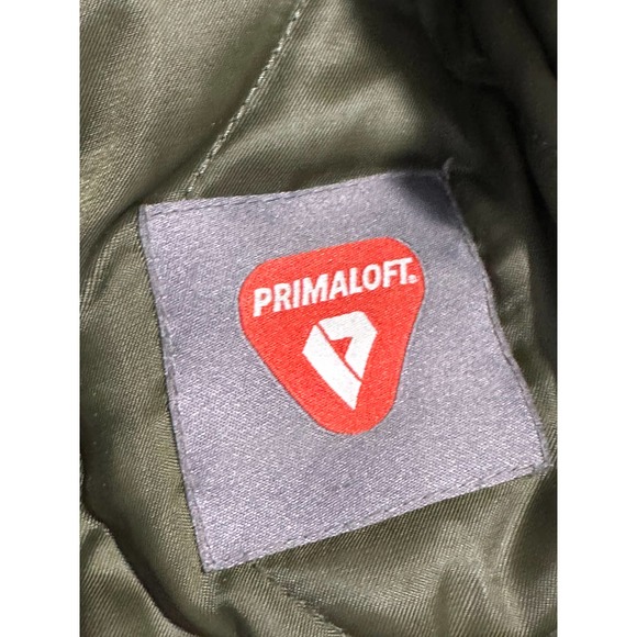 GAP Womens Coat Sz S Olive Green Chunky Faux Fur Collar Quilted‎ Vented Drawcord - Picture 5 of 7